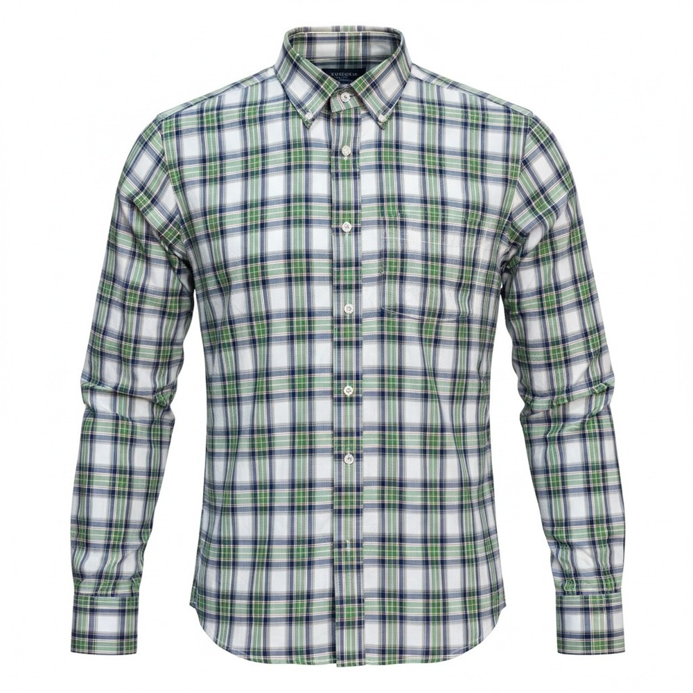 Abercrombie & Fitch Plaid Button Down Shirt Mens XL Muscle Fit Long Sleeve Green